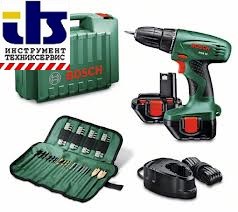 Bosch Аккумуляторная дрель-шуруповёрт PSR 12 в чемодане с 2 аккумуляторами АКЦИЯ!!! + набор оснастки из 59 предметов 060395550w