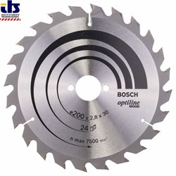 Диск пильный для циркулярок 200-30 OptilineWood 24зуб., BOSCH