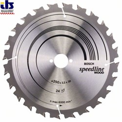 Диск пильный для циркулярок 250Х30 24 SPEEDLINE, BOSCH