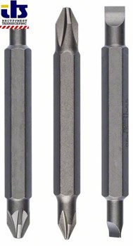 Набор из 3 двухсторонних насадок-бит Bosch PH1, PZ1, S 0,6x4,5; PH2, PZ2, S 1,0x5,5; 60 mm [2607001745]