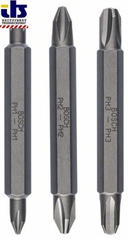 Набор из 3 двухсторонних насадок-бит Bosch PH1, PH2, PH3, PH1, PH2, PH3; 60 mm [2607001748]