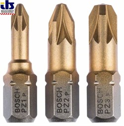 Набор из 3 насадок-бит Bosch Max Grip (PZ) PZ1; PZ2; PZ3; 25 mm [2607001755]