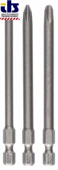 Набор из 3 насадок-бит Bosch Extra Hart PH1; PH2; PH3; 89 mm [2607001757]