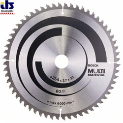Диск пильный для циркулярок 254-30 Multi Material 60зуб., BOSCH