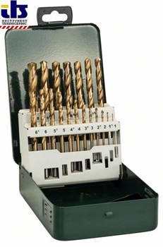 Набор из 19 свёрл по металлу Bosch HSS-TiN, DIN 338 1,0; 1,5; 2,0; 2,5; 3,0; 3,5; 4,0; 4,5; 5,0; 5,5; 6,0; 6,5; 7,0; 7,5; 8,0; 8,5; 9,0; 9,5; 10,0 mm [2609255114]