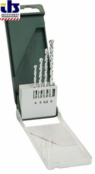 Bosch Набор из 4 свёрл по камню 4,0x75; 5,0x85; 5,5x85; 6,0x100 [2609255459]