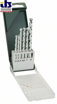 Bosch Набор из 6 свёрл по камню 5,0x85; 5,5x85; 6,0x100; 6,5x100; 7,0x100; 8,0x120 [2609255461]