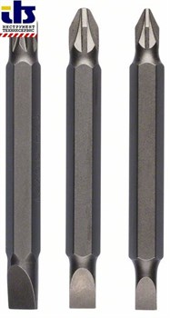 Набор из 3 двухсторонних насадок (Bosch HEX, PZ) S0,6x4,5-PZ1; S0,8x5,5-PZ2; S1,2x6,5-PZ3; 60 mm [2609255958]