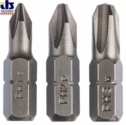 Набор из 3 насадок-бит Bosch Standard (PH) PH1; PH2; PH3; 25 mm [2609255964]
