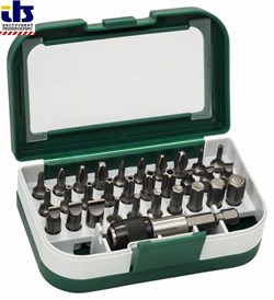 Набор из 31 биты Bosch Standard (PH, PZ, T, HEX) QC UH; PH0/1/2/3; PZ0/1/2/3; Sec Torx 7/8/10/15/20/25/27/30/40; S3/4/4,5/5,5/6,5/8; HEX2/3/4/5/6/7/8; 25 mm [2609255987]