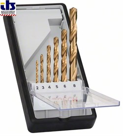 Набор ROBUST Line сверл HSS-TIN 2/3/4/5/6/8ММ, BOSCH