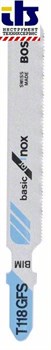 Пилка для лобзика T 118 GFS Basic for Inox BIM (в упаковке 5шт.), BOSCH