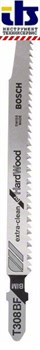 Пилка для лобзика T 308 BF Extraclean for Hard Wood (в упаковке 5шт.), BOSCH