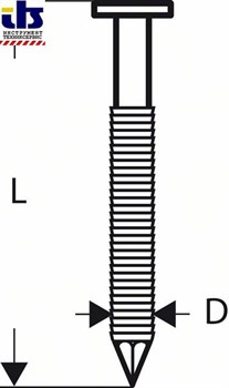 Гвозди с круглой головкой Bosch SN21RK 65RHG, в обойме 2,8 мм, 65 мм, оцинк. огнем, рифл. [2608200039]