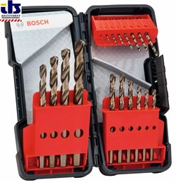 Набор из 18 сверл по металлу Bosch HSS-Co, DIN 338, 135&#176;, в Toughbox 1; 1,5; 2; 2,5; 3; 3,5; 4; 4,5; 5; 5,5; 6; 7; 8; 9; 10 mm [2607017047]