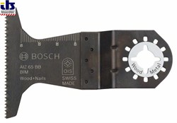 Погружное пильное полотно Bosch BIM AIZ 65 BB, Wood and Nails 40 x 65 mm [2608661901]