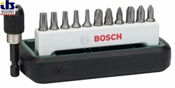 Биты — стандартное качество, наборы из 12 шт. Bosch PH1, PH2, PH3, PZ1, PZ2, PZ3, T10, T15, T20, T25, T30, универсальный держатель, магнитный [2608255993]