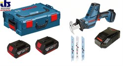 Аккум. сабельная пила BOSCH GSA 18 V-LI C L-BOXX (18.0 В, 2 акк., 4.0 А/ч, Li-Ion, дерево до 200 мм, металл до 20 мм) (06016A5020) - фото 82647