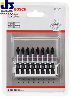 Impact Control BOSCH Ударные биты PZ2 50мм (сменная кассета для кейса),(2608522331) - фото 83227