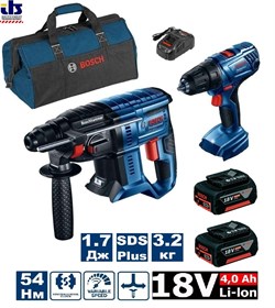 Перфоратор аккумуляторный BOSCH GBH 180-LI + GSR 180-LI Professional [06019F8102] - фото 83503