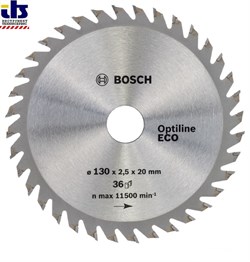 Диск пильный 130х20/16 мм 36 зуб. по дереву OPTILINE ECO WOOD BOSCH (твердоспл. зуб) (2608641782)