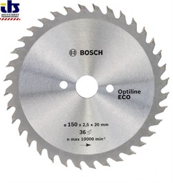 Диск пильный для циркулярок 150-20(16) BOSCH OptilineECO 36зуб [2608641784]