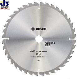 Диск пильный 305х30 мм 40 зуб. по дереву OPTILINE ECO WOOD BOSCH (твердоспл. зуб) (2608641798)