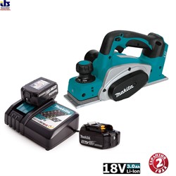 Рубанок Makita DKP180RFE (акумуляторный,18В,Li-ion,14000об\м,ширина-82мм,глуб-2мм,3.4кг,парал упор,2х3,0АчLi-ion) (DKP 180 RFE) 