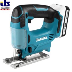 Лобзик аккумуляторный Makita JV183DWE (18В,2х1.5АчLi-ion,2900об\м,ход-18мм,рез-65мм,2кг,чем,1 пилка,G-серия) - фото 86295