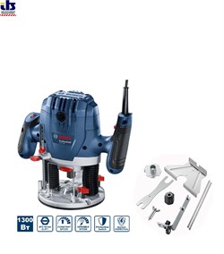 Фрезер BOSCH GOF 130 (1300 Вт, 11000-28000 об/мин, цанга - 6мм, 8мм параллельный упор, копировальная втулка, адаптер для сбора пыли)(06016B7000) - фото 88064