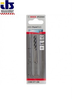 HSS PointTeQ Сверла 2.5mm 2 шт. (2608577156)