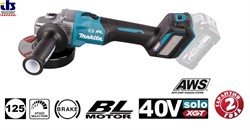 MAKITA GA023GZ SOLO Угловая шлифмашина XGT 40V (125 мм, 3000-8500 об/мин, XPT, AFT, слайдер-клавиша) - фото 89180