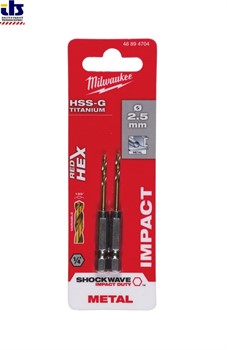 Сверло по металлу SWave HSS-G Ti. 2.5mm -2pcs, MILWAUKEE - фото 89260