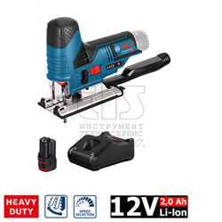 BOSCH GST 12V-70 (1x2.0 Ah + GAL 12V-40) Лобзик аккум со стартовым комплектом в коробке 12 V, 1500-2800 об/мин, длина хода - 18 мм, ECP, EMP