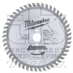 Диск пильный для циркулярок 160/20 Z48 дерево, Milwaukee - фото 94910