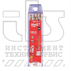 Сверло по металлу Milwaukee RedHEX HSS-G TiN. 3.5мм  (10шт)