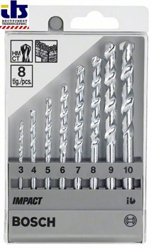 Bosch Набор из 8 свёрл по камню Impact 3; 4; 5; 6; 7; 8; 9; 10 mm 2607018366
