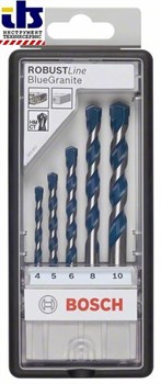 Bosch Набор из 5 свёрл по бетону Robust Line Blue Granite 4; 5; 6; 8; 10 mm 2607010523