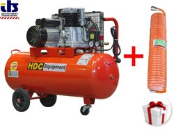 Компрессор HDC HD-A101 АКЦИЯ! + Шланг полиурет. спиральный ф 8/12 мм AHU-208 (396 л/мин, 10 атм, поршневой, масляный, ресив. 100 л, 220 В, 2.20 кВт) (HD-A101A1) [HDA101A1]
