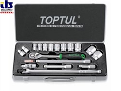 Набор головок 1/2&quot; 10-32мм 6гр. 18пр. метал.кейс PROLINE TOPTUL (GCAD1802)