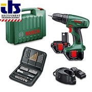Bosch Аккумуляторная дрель-шуруповёрт PSR 12 в чемодане с 2 аккумуляторами АКЦИЯ!!! + набор оснастки из 51 предмета 060395550u