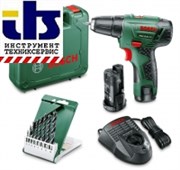 Bosch Двухскоростные дрели-шуруповёрты c литий-ионными аккумуляторами PSR 10,8 LI-2 АКЦИЯ!!! второй аккумулятор + набор сверл по дереву из 8 штук 0603972907