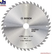 Диск для циркулярных ручных пил Bosch Optiline Eco 254-30 40 [2608641795]
