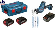 Ножовка аккумуляторная  GSA 18 V-LI C 2*5,0 A*h в L-Boxx, BOSCH