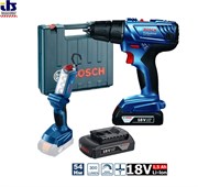 Аккум. дрель-шуруповерт BOSCH GSR 180-LI в чем.+ фонарь GLI 18V-300 LI  (18,0 В 2 акк., 1.5 А/ч Li-Ion, 2 скор., 54 Нм, шурупы до 10 мм) (06019F8103) 