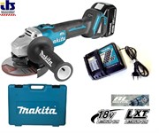 УШМ акк,б\щет,ф125мм,18В,1х3Ач, Li-ion,8500об\м,2.5кг, пл пуск,anti-restart, кейс