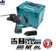 Перфоратор ак,б\щ SDS+,36В д\2-х акк 18В,Li-ion,3реж,2.8Дж,0-5000у\м, AVT, AWS, 5.0кг,подсв,б\акк и з\у, Кейс MakPAc, б\съемн пат