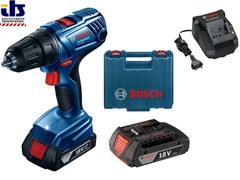 BOSCH GSR 180-LI Шуруповерт аккумуляторный (18V, 54 Нм, 2*2.0 Ah, БЗП, 2 скорости, светодиодная подсветка, чемодан, ЗУ, 06019F8109)