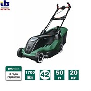 Газонокосилка электрическая BOSCH AdvancedRotak 660 (1700 Вт, шир. 420 мм, выс. 20-80 мм, пластм. корпус, без мульчир., травосборник 50 л) (06008B9201)