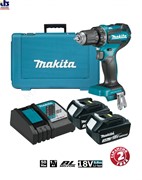 Аккум. дрель-шуруповерт Makita DDF485RFE (б\щет,18В,2х3,0 Ач Li-ion,БЗП-13мм, 0-500\1900об\м,50\25Нм,1.7кг, кейс)
